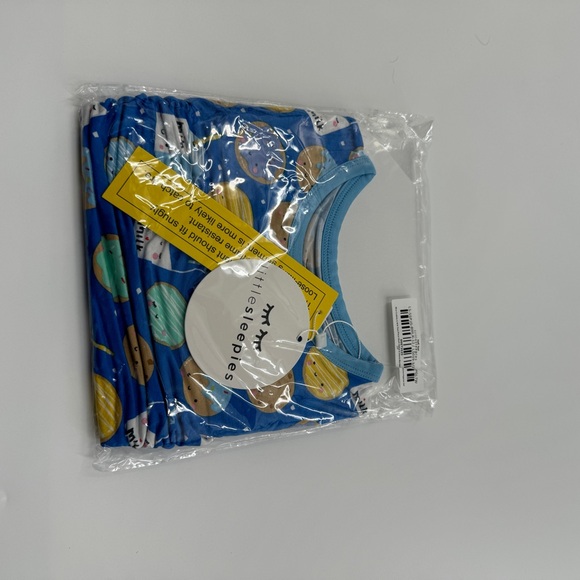 Little Sleepies Blue Cookies & Milk Two Piece Short Sleeve & Shorts PJ Set - Picture 2 of 5